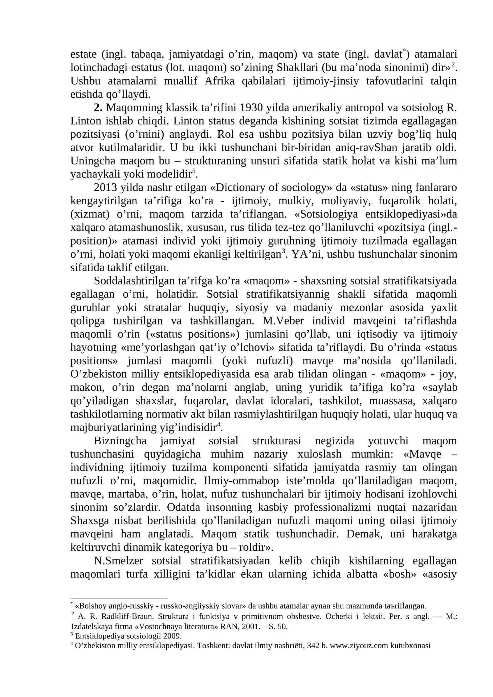 SOTSIAL STATUS VA ROLLAR 2