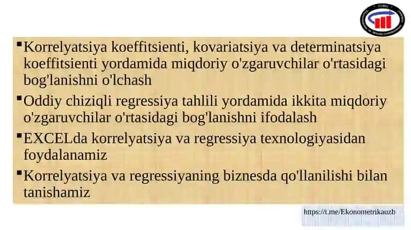 Korrelyatsiya va Regressiya 2
