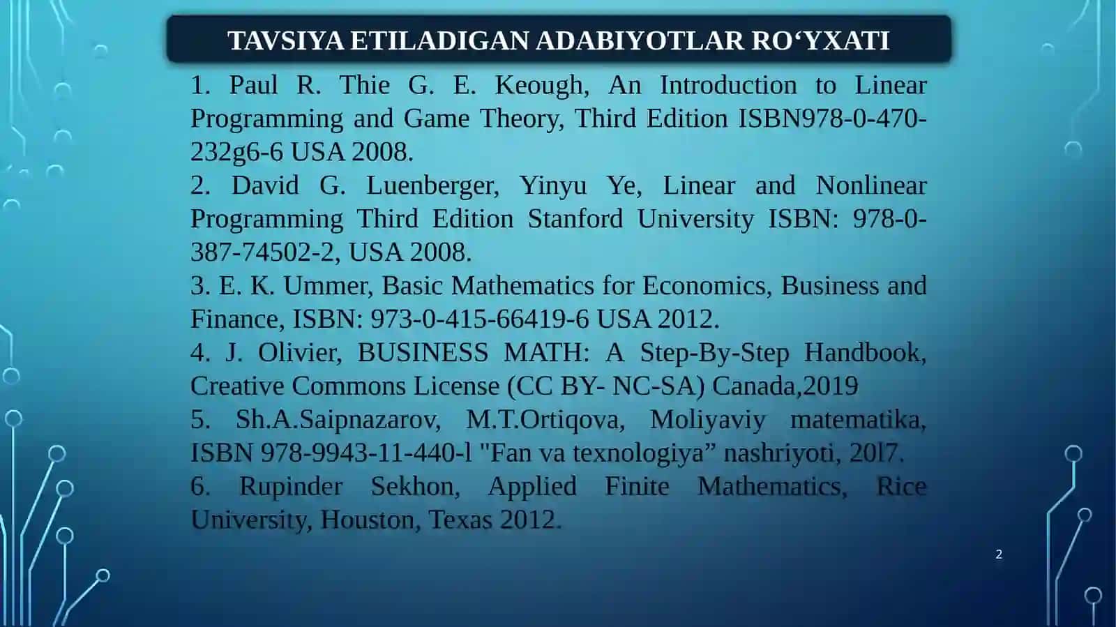 BIZNES MATEMATIKA 2
