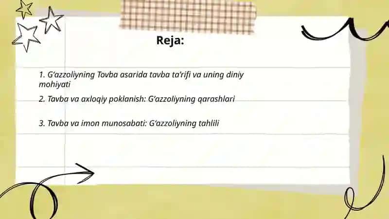 Gʻazzoliyning Tovba asari asosida "Din va axloq" 2