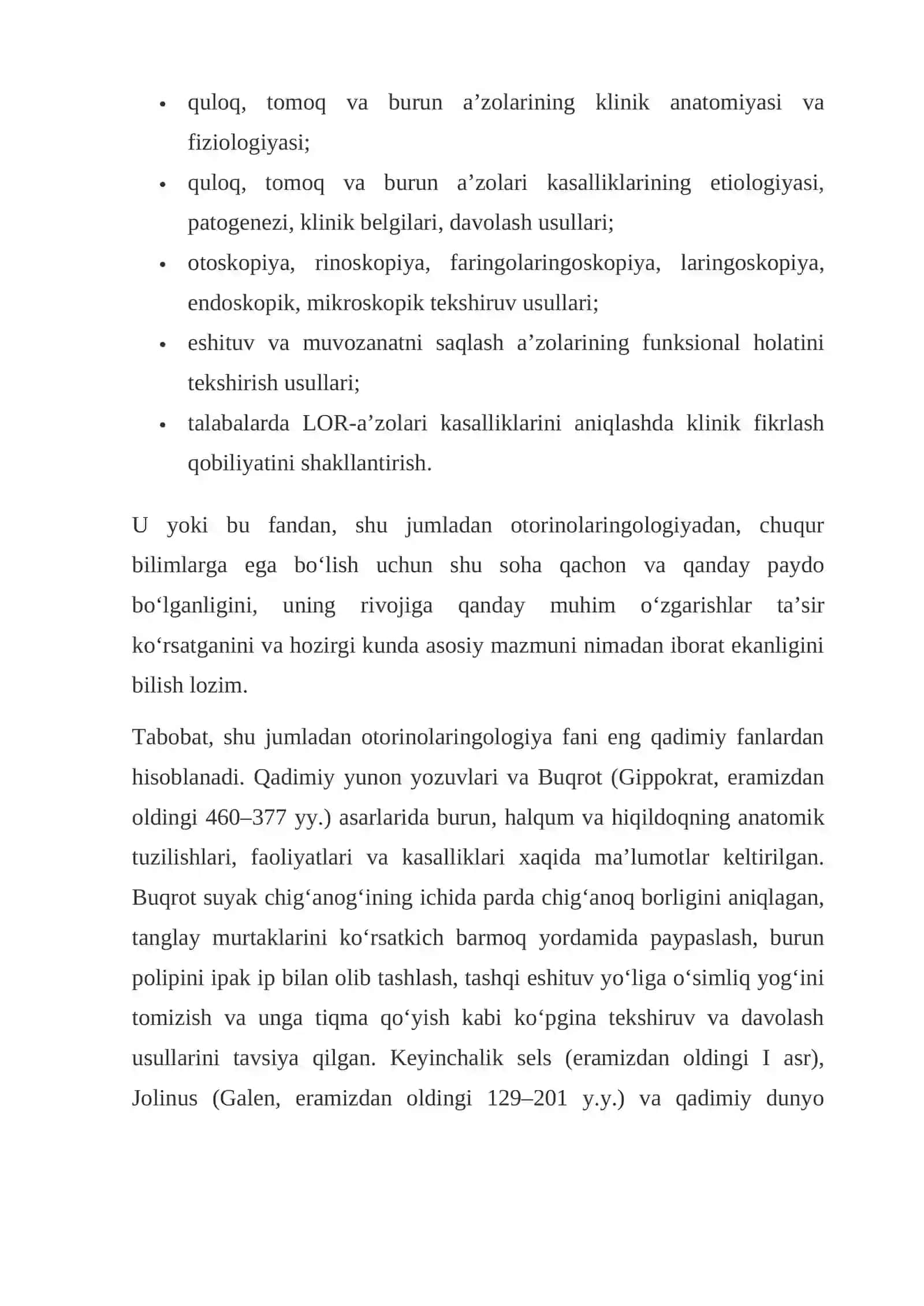Otorinolaringologiya fanining rivojlanish tarixi 2