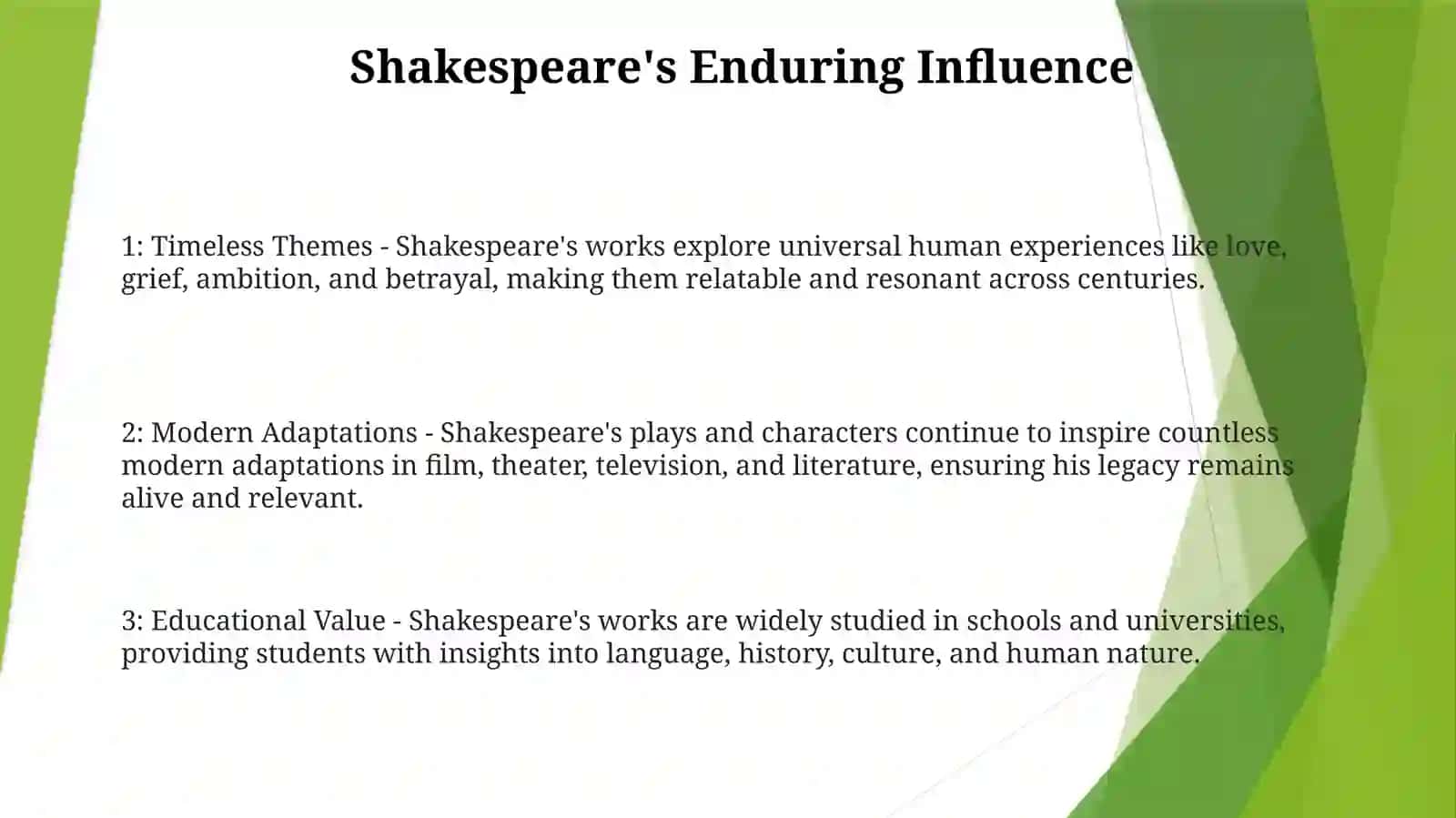 William Shakespeare’S Legacy In The 21St-Century 2
