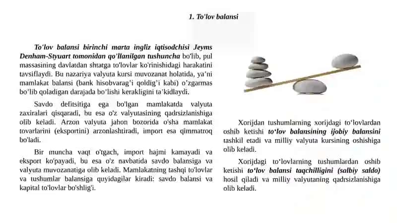 To'lov balansi, tashqi qarz va xalqaro zaxiralar 2
