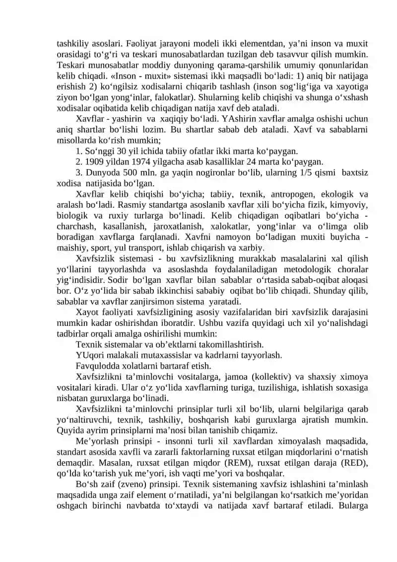 Xayotiy faoliyat xavfsizligi 2