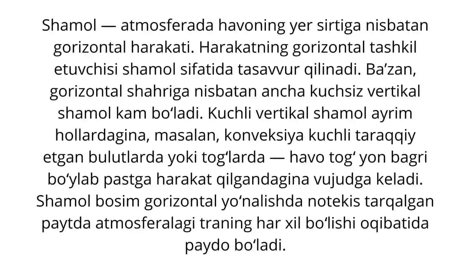 Shamollar, uning turlari, mahalliy va sayyoraviy shamollar 2