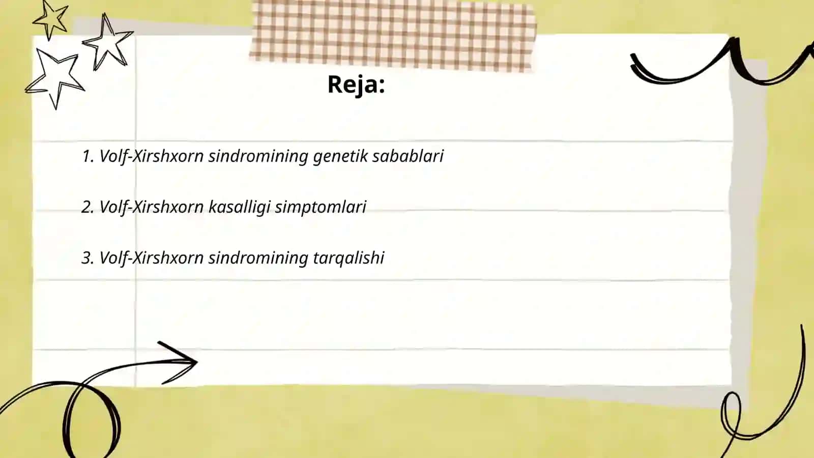 Volf-Xirshxorn kasalligi 2