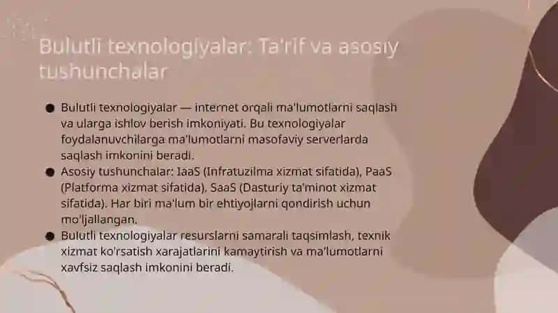 Bulutli texnologiyalar 2