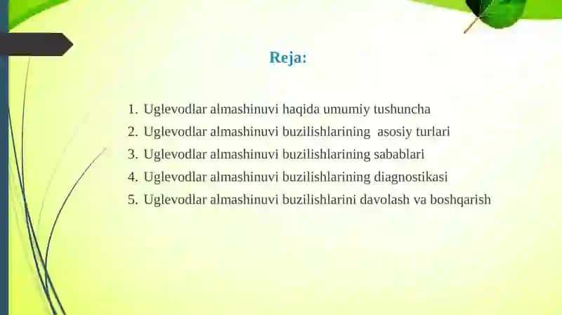 Uglevodlar almashinuvi 2