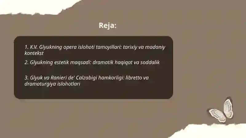 K.V.Glyuk opera islohoti tamoyillari 2