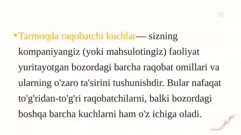 Tarmoqda raqobatchi kuchlar va ularning ta'siri 2