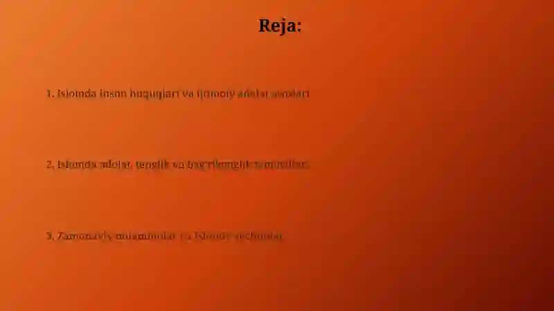 Islomda inson huquqlari himoyasi 2