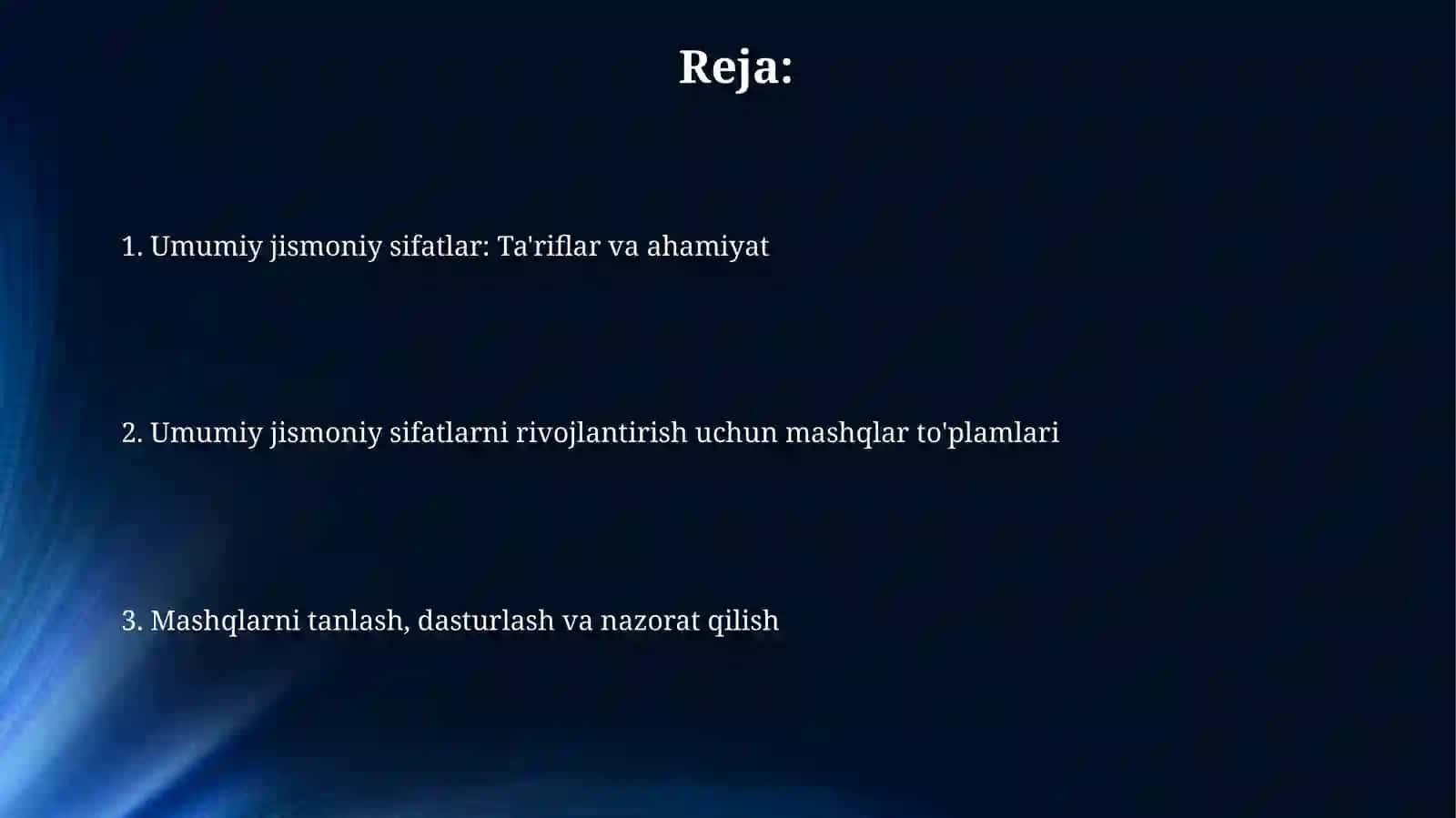 Umumiy jismoniy sifatlar 2