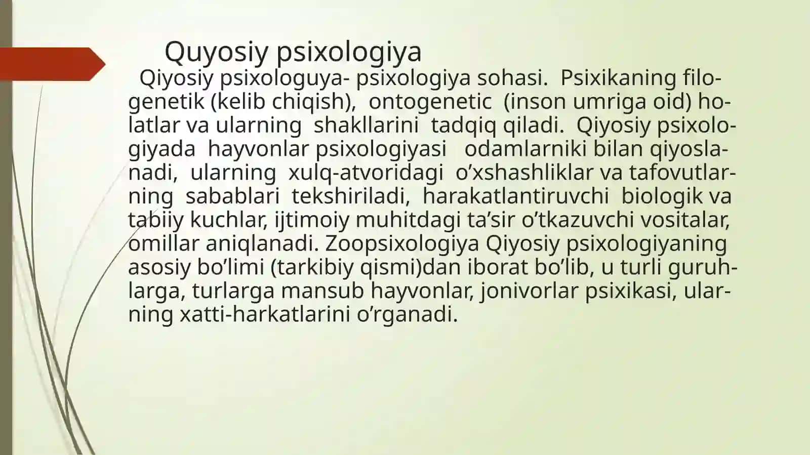 Qiyosiy psixologiya 2