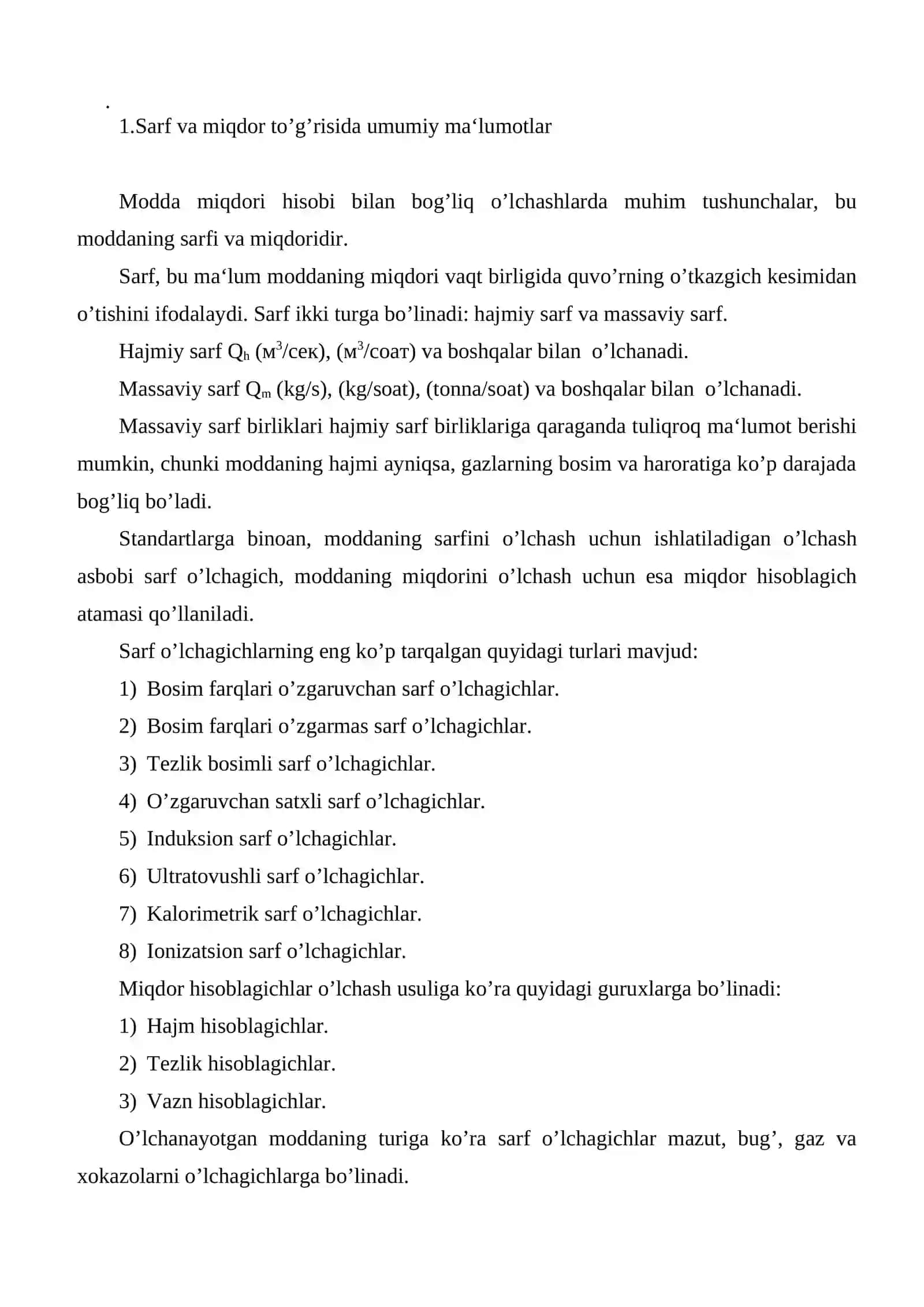 Sarf o'lchash vositalaridagi xatoliklari 2