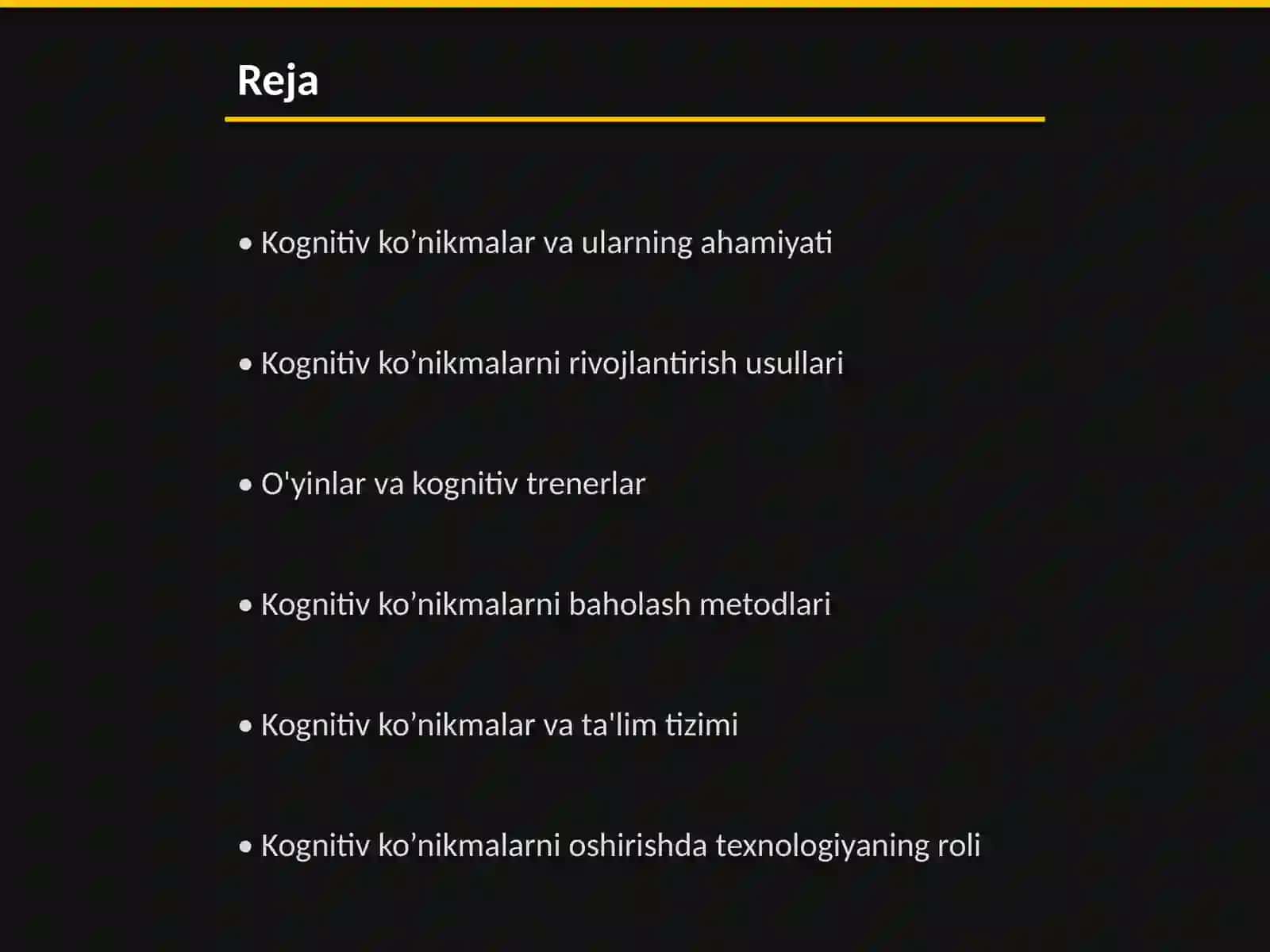 Kognitiv ko’nikmalarni oshirish 2