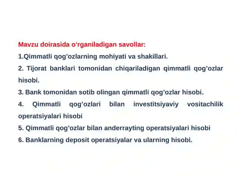 Passiv operatsiyalar hisobi 2
