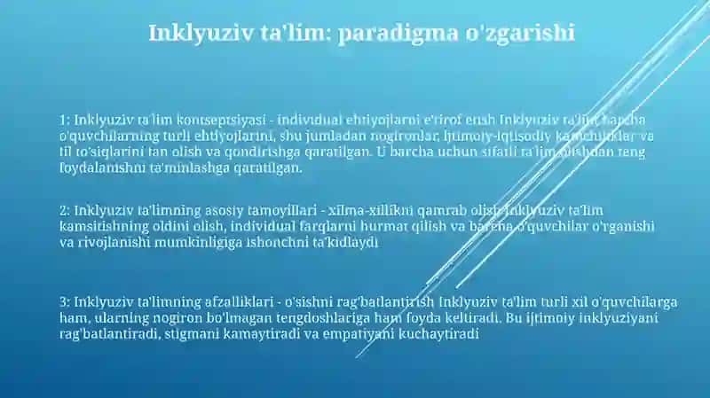 Inklyuziv Ta'lim Konsepsiyasi 2