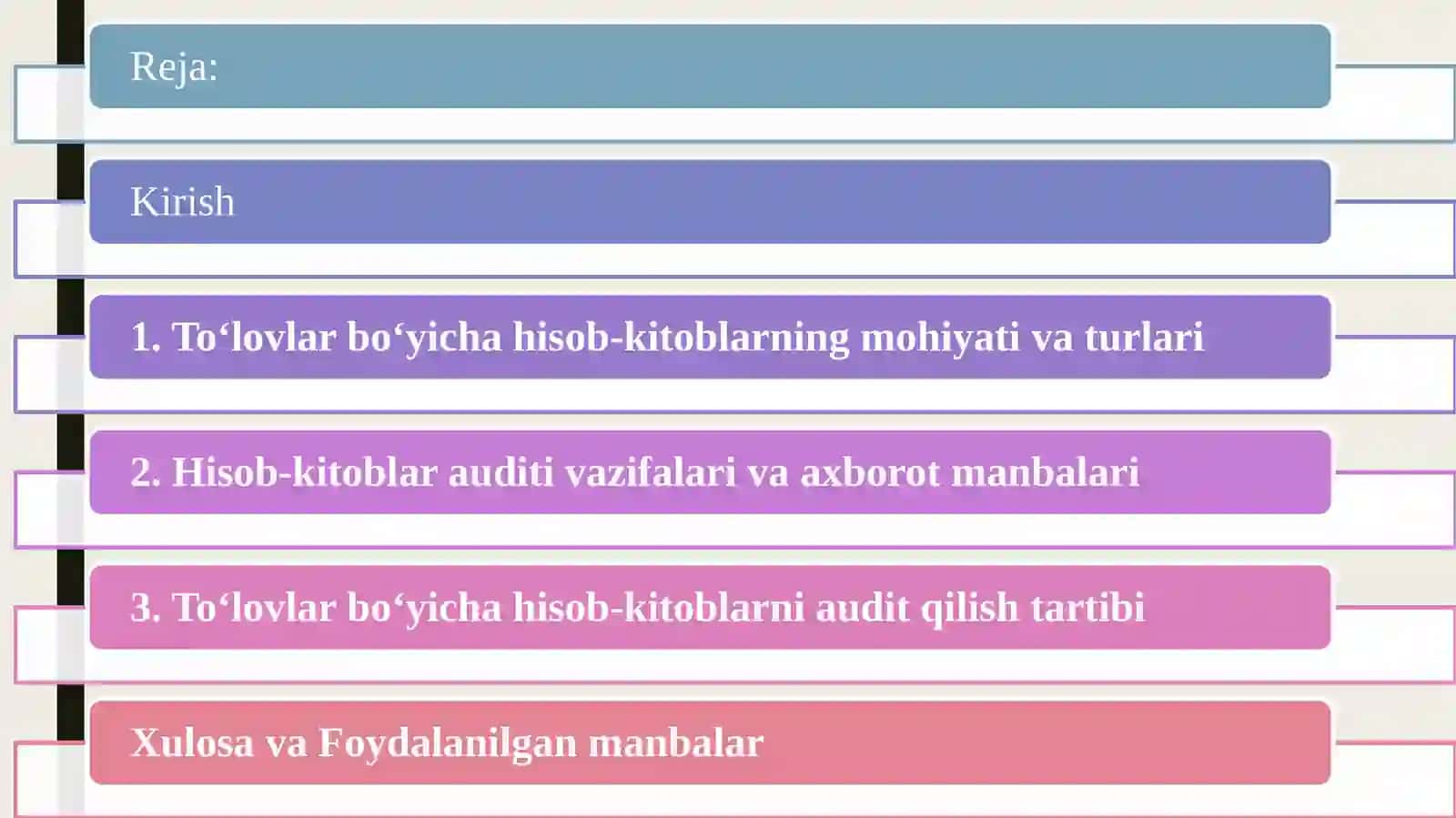 To‘lovlar bo‘yicha hisob-kitoblari auditi 2