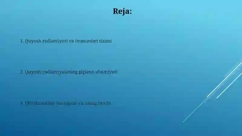 Quyosh radiatsiyasining gigiyena ahamiyati 2