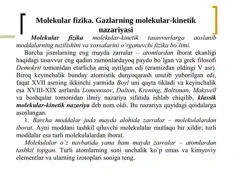 Molekular fizika 2