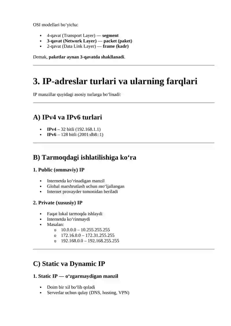 Tarmoq infratuzilmasi elementlari 2