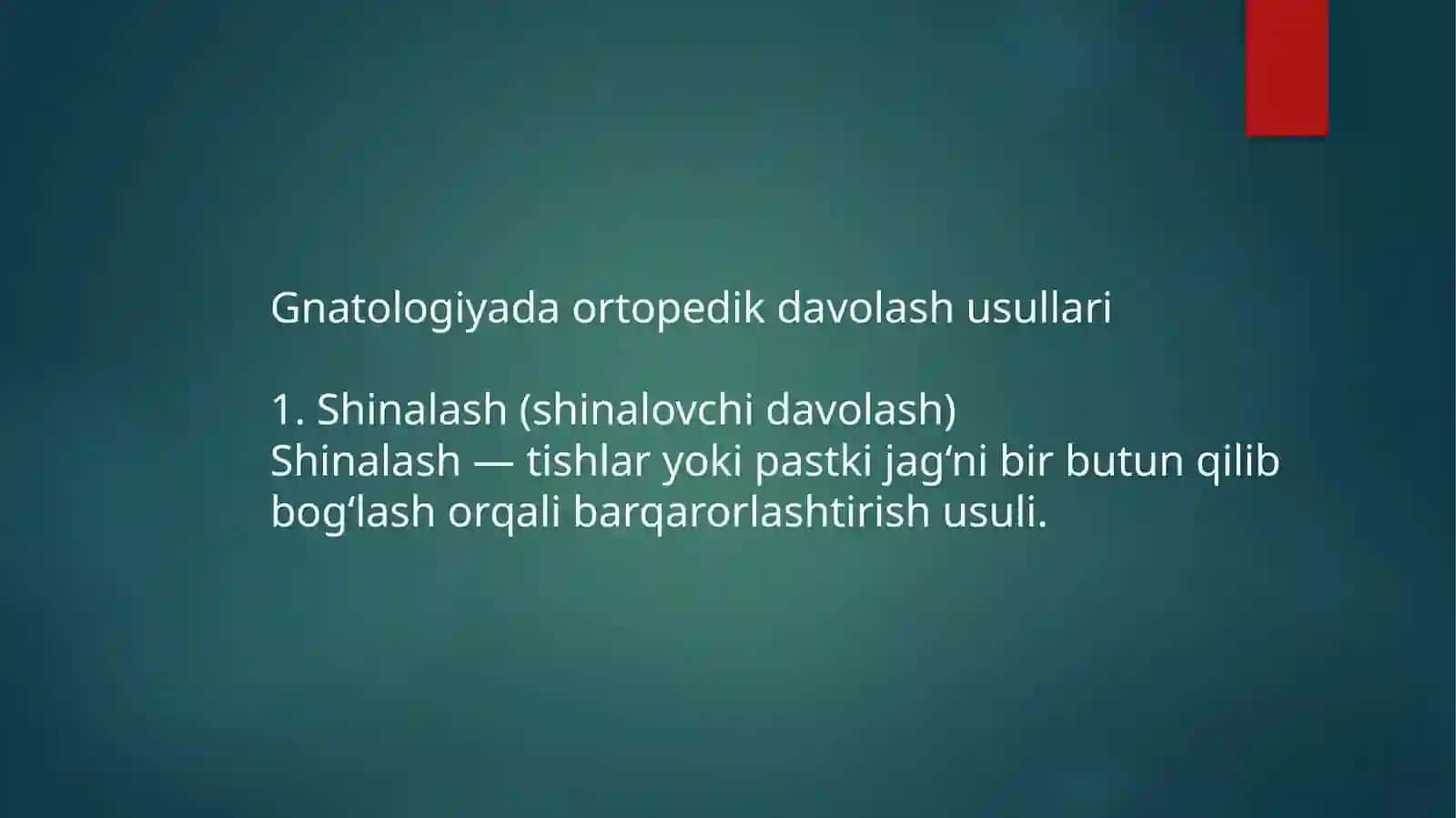Gnatologiyada ortopedik davolash usullari 2