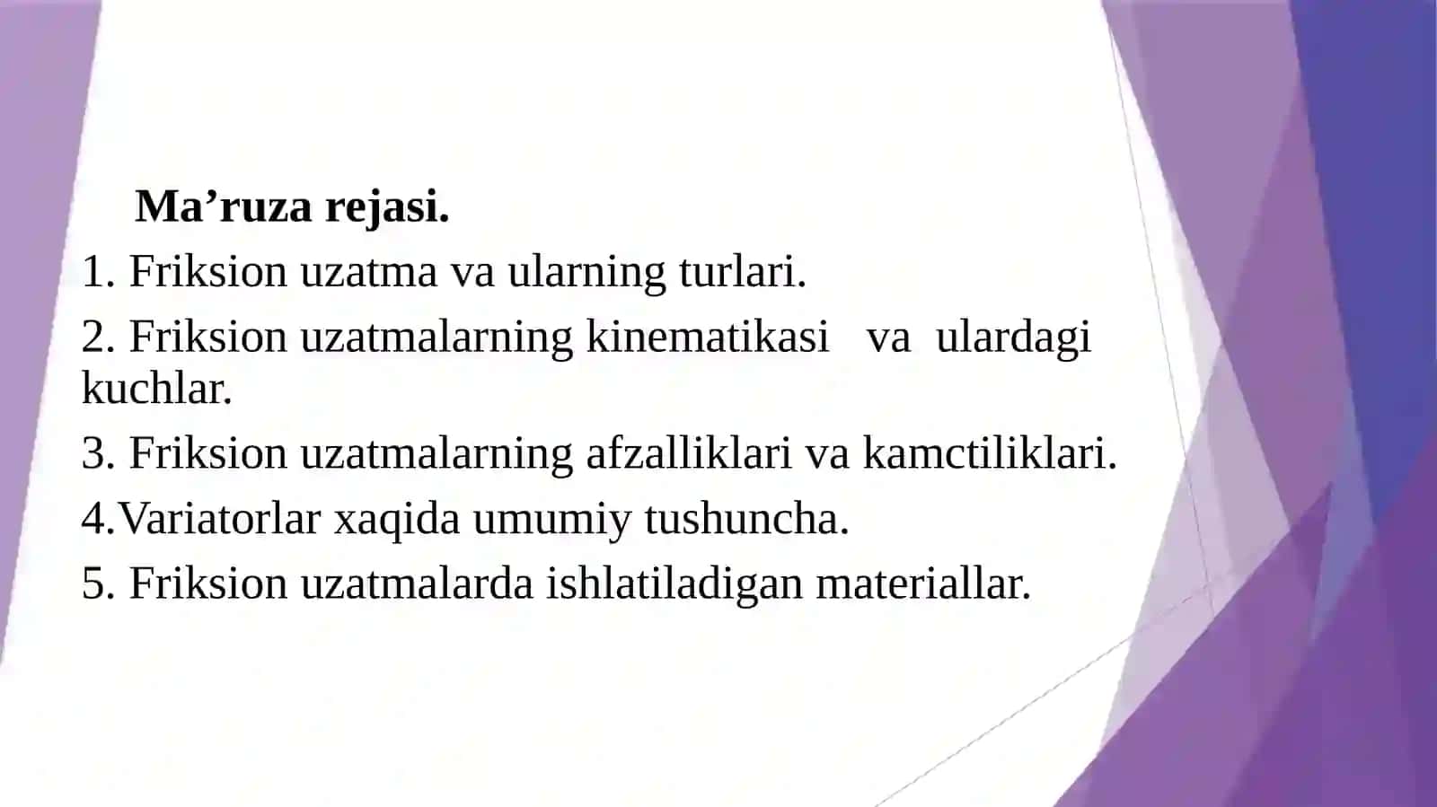 friksion uzatmalar, variatorlar, va ishlatiladigan materiallar 2