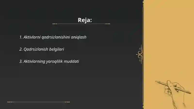 Aktivlarni qadrsizlanishini aniqlash 2