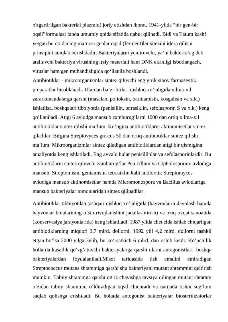 Mikroorganizmlarni gen muhandisligida qo’llanilishi 2