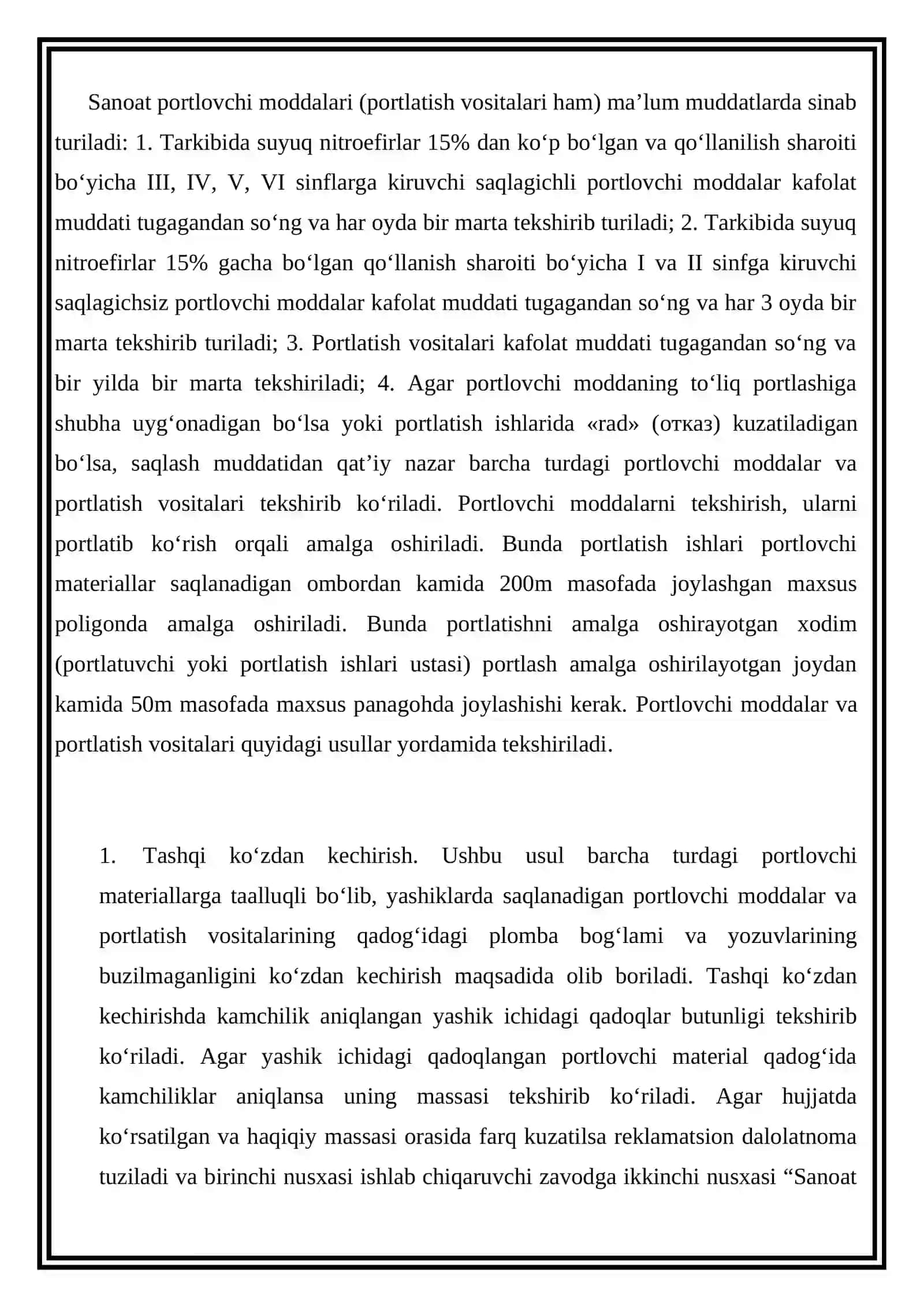 Sanoat portlovchi moddalarini sinash usullari 2
