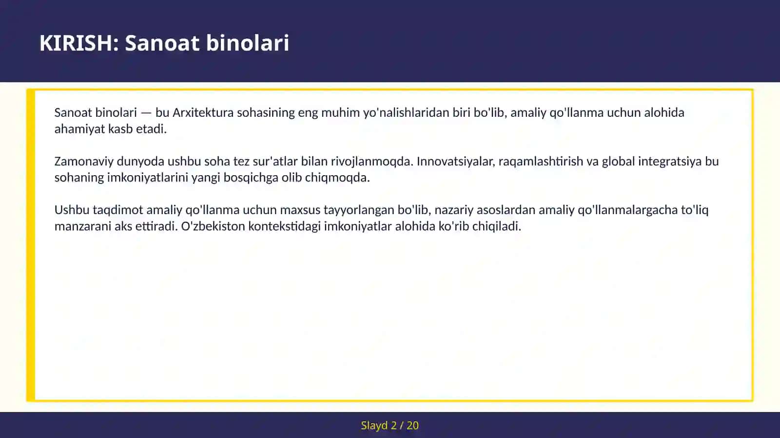 Sanoat binolari amaliy qo'llanma 2