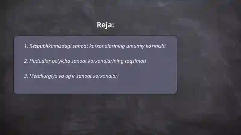 Hududlar bo‘yicha sanoat korxonalarining taqsimoti 2