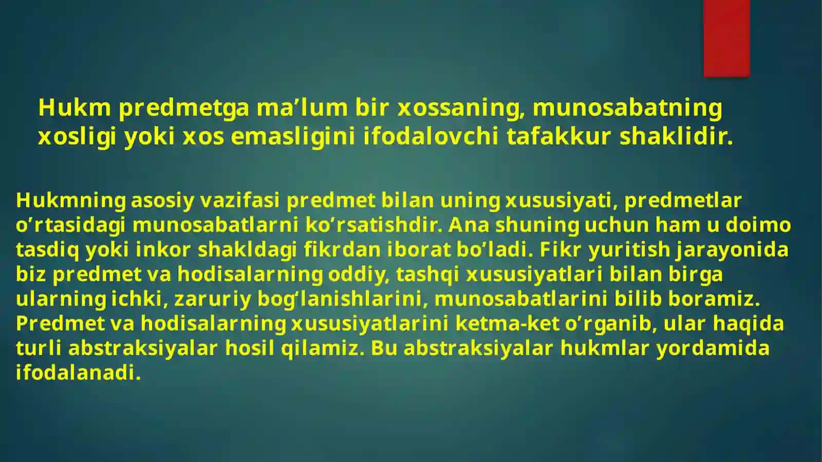 Hukmning tarkibi va xususiyatlari 2