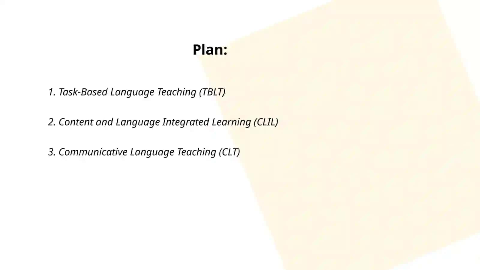Modern methodology in TFL 2