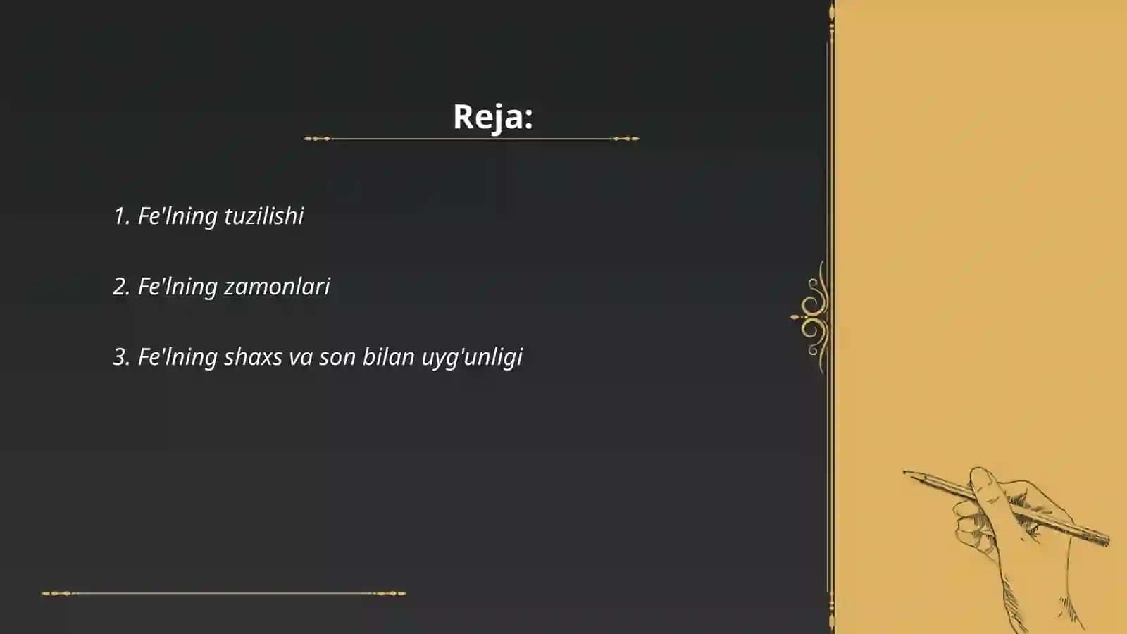 Fe'lning tuzilishi 2