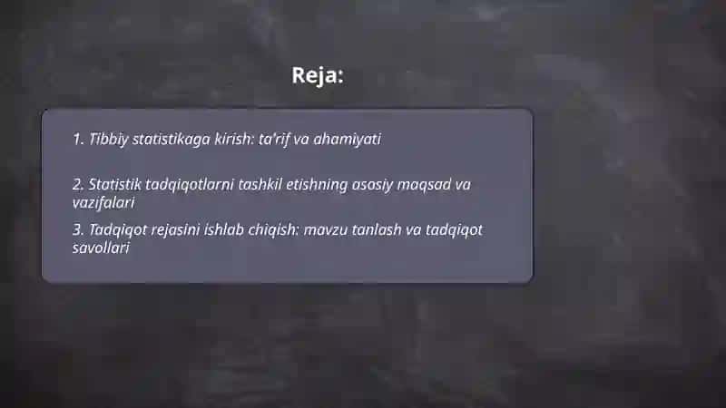 Tibbiy statistikaga kirish 2