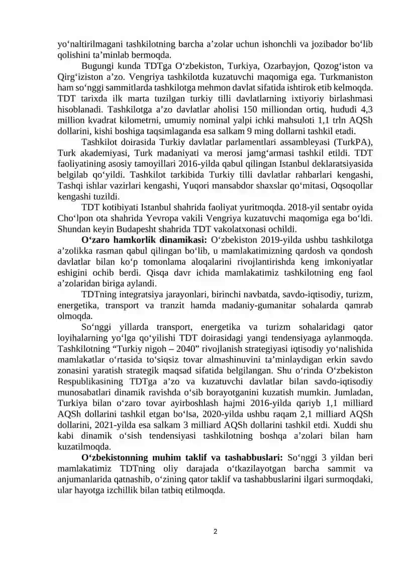 Turkiy davlat tashkiloti (TDT) 2