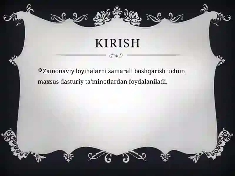 Loyiha boshqaruvi dasturlari 2