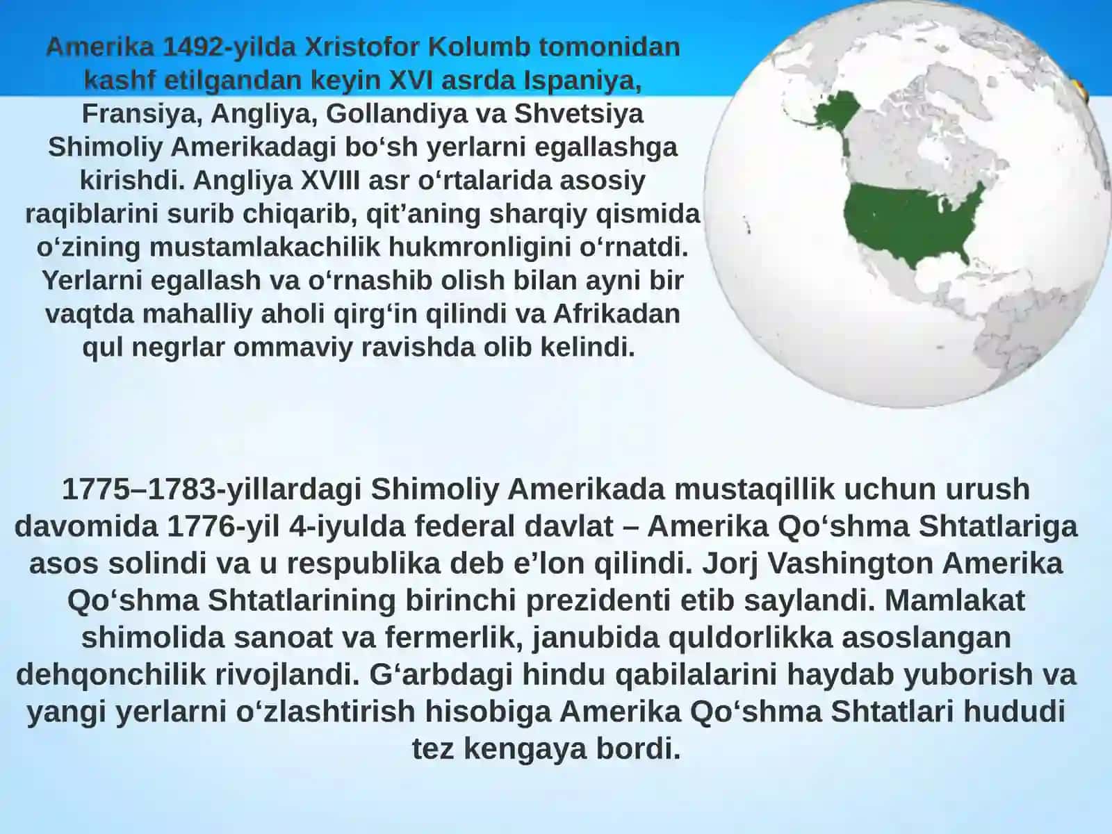 XIX – XX asr boshlarida Shimoliy va Janubiy Amerika davlatlari 2