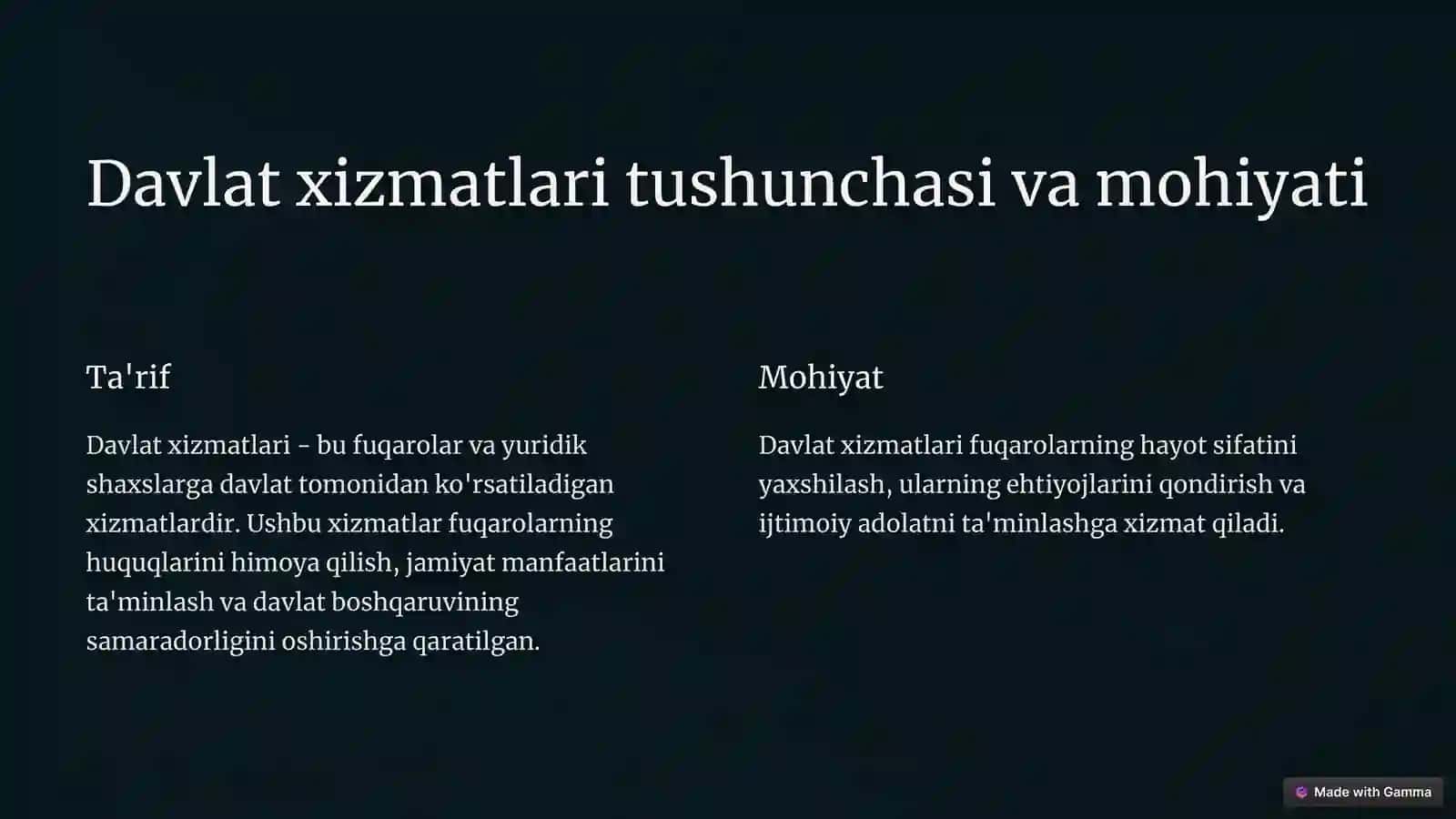 Davlatxizmati 2
