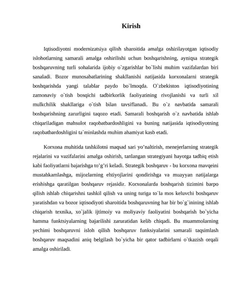 Korxona Strategiyasi 2
