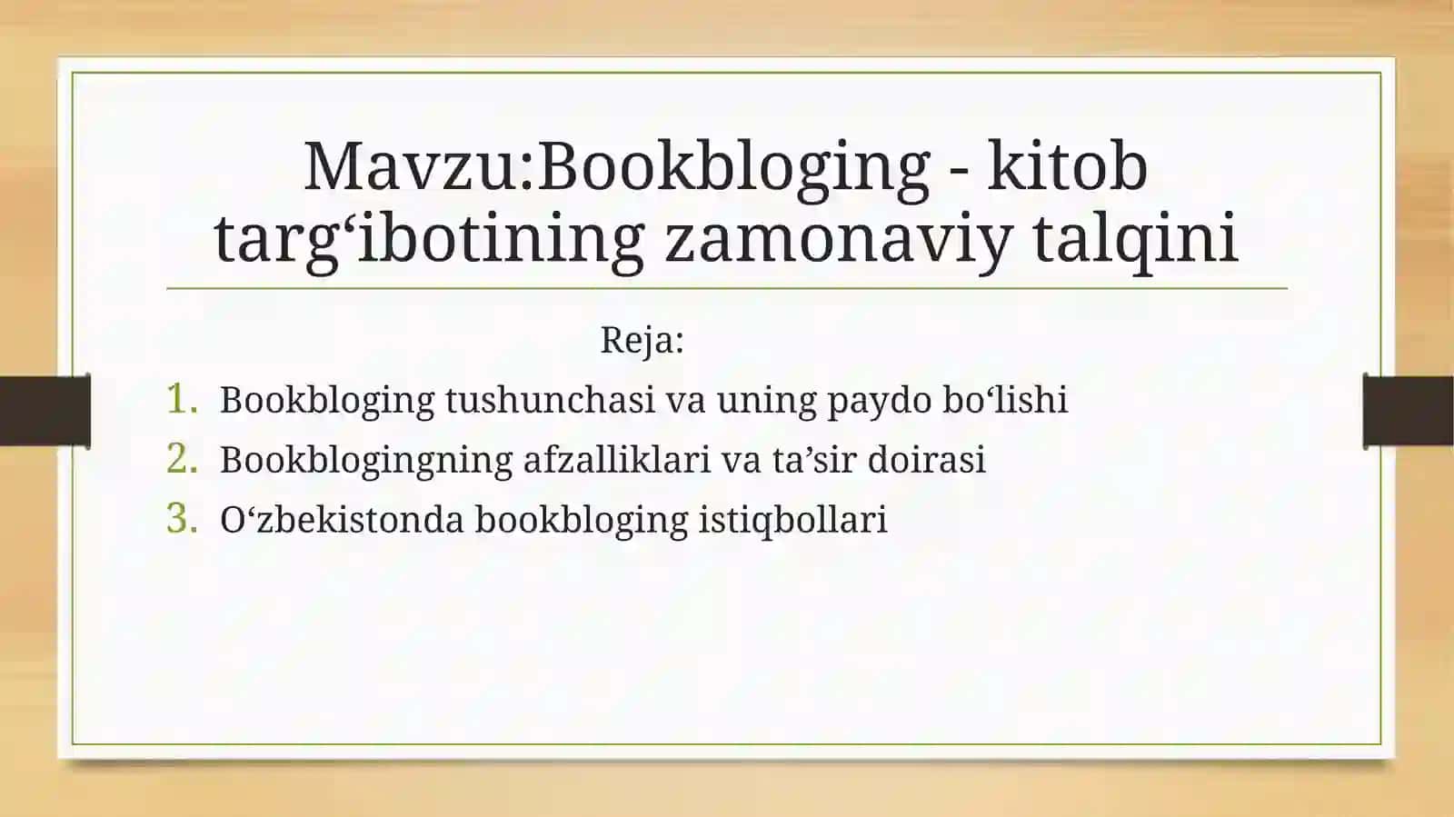 Kutubxona shunoslik fanidan tayyorlangan taqdimot 2
