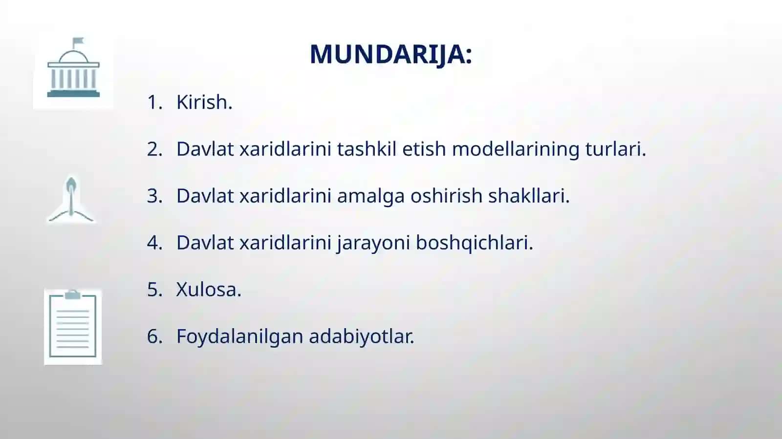 DAVLAT XARIDLARINI TASHKIL ETISH MODELLARI 2