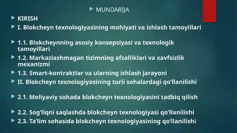 Blokcheyn texnologiyalari 2