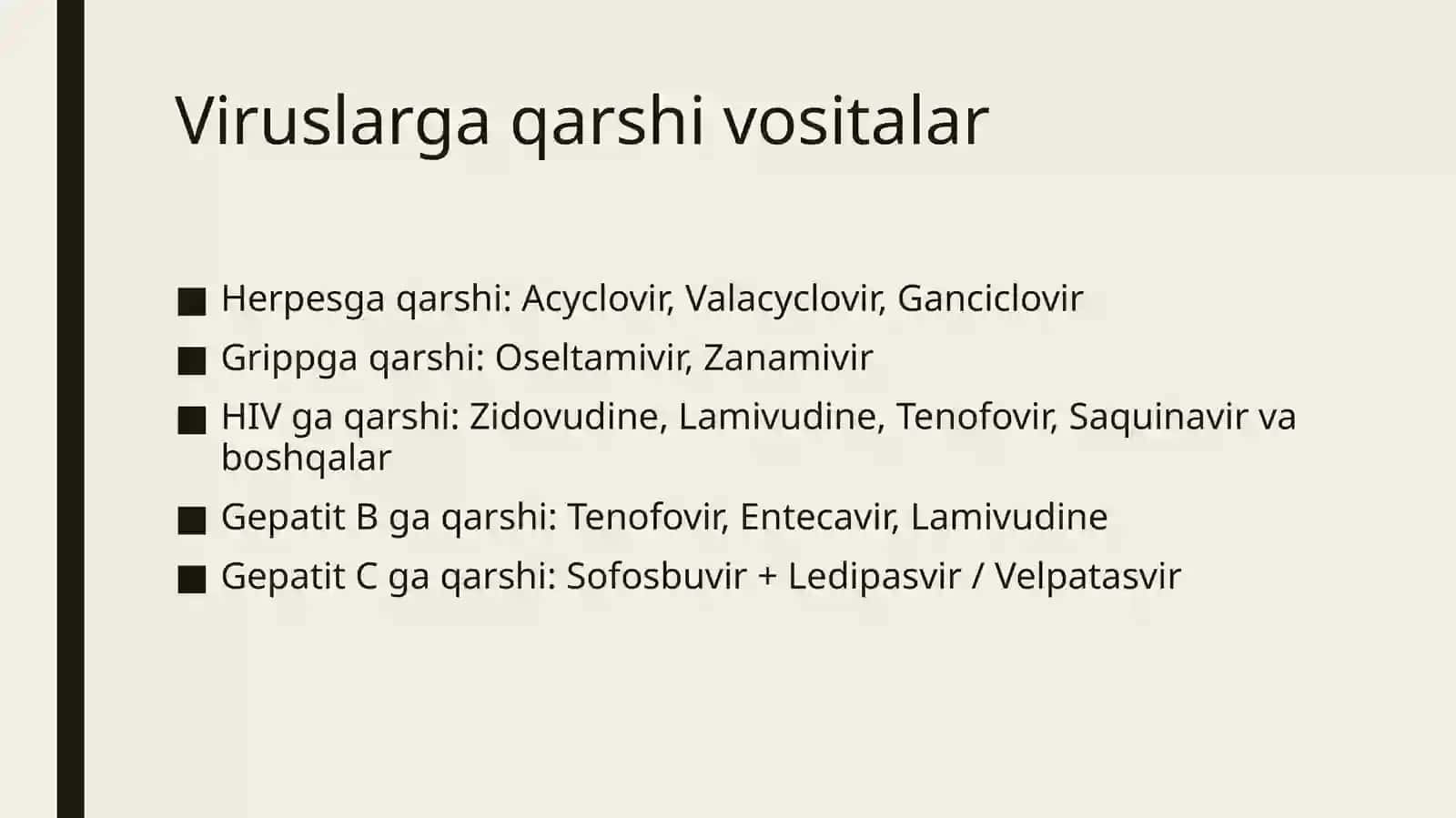 Viruslarga qarshi vositalar 2