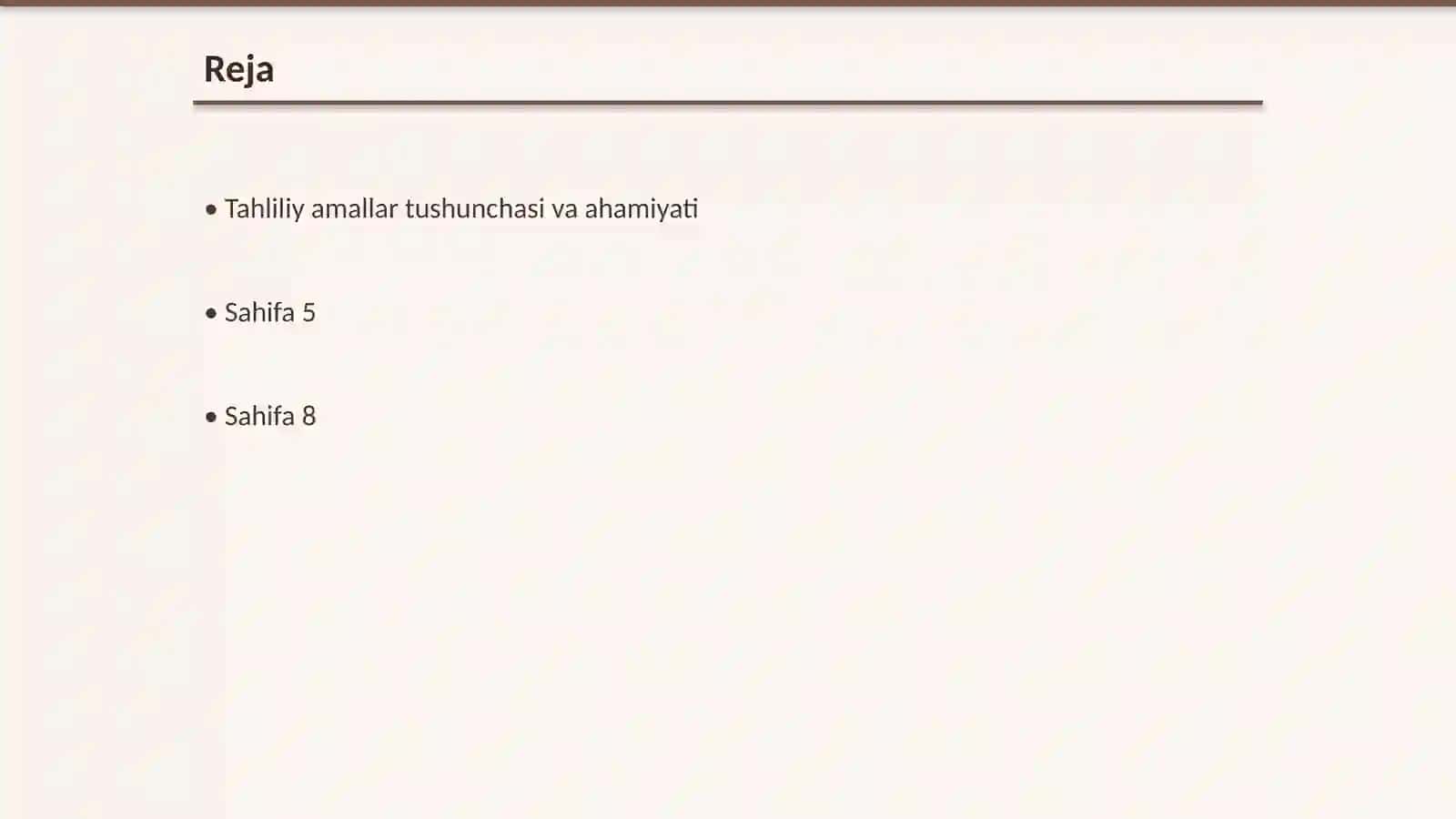 Tahliliy amallar 2