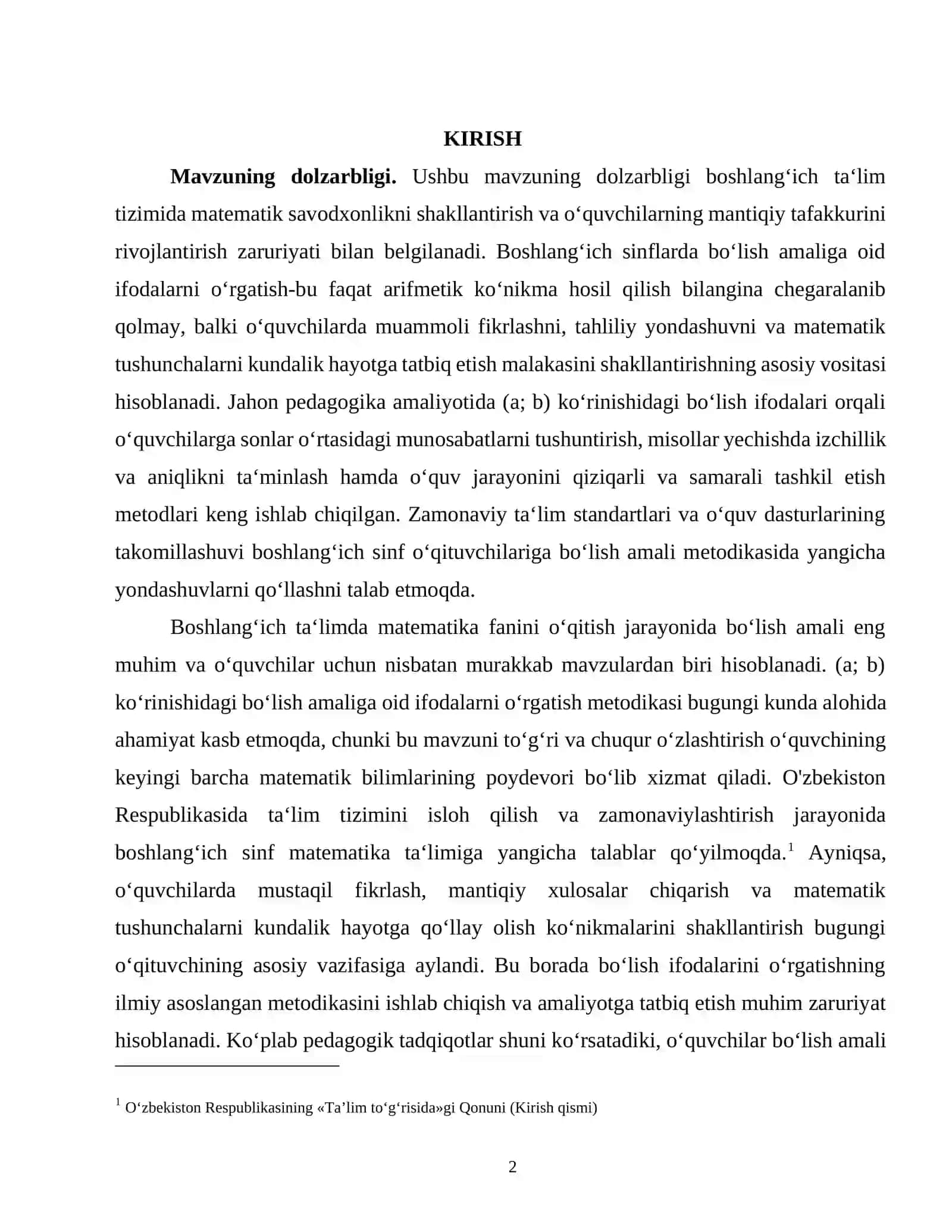 Boʻlish amaliga oid ifodalarni ( a; b) oʻrgatish metodikasi 2