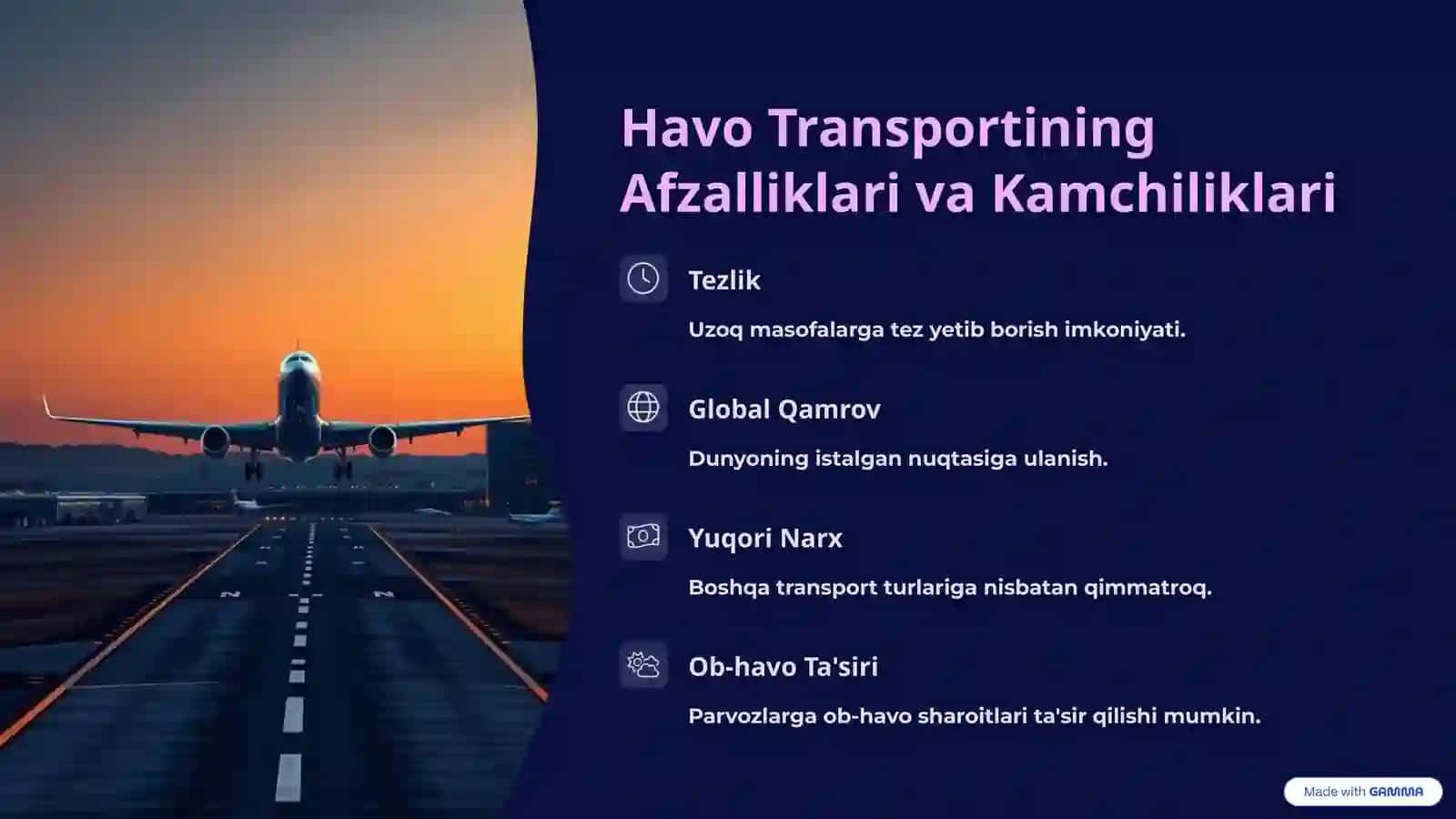 Havo Transportining O'ziga Xos Jihatlari 2