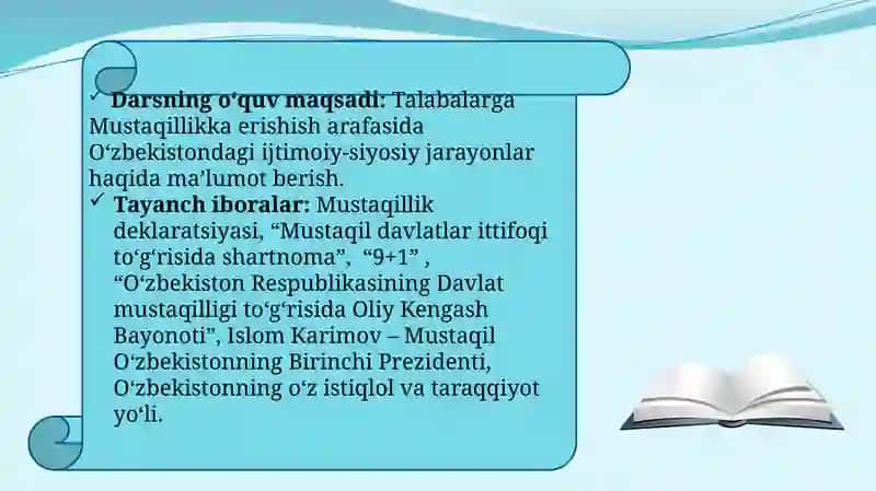Mustaqil O‘zbekiston Respublikasining tashkil topishi va uning tarixiy ahamiyati 2