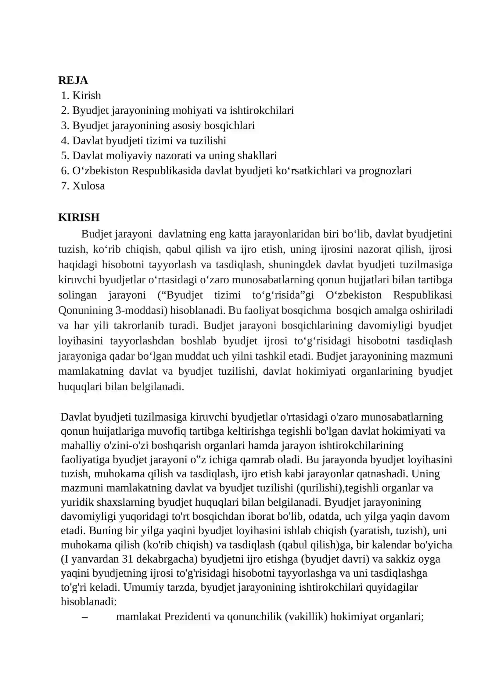 BYUDJET JARAYONI MUSTAQIL ISHI 2